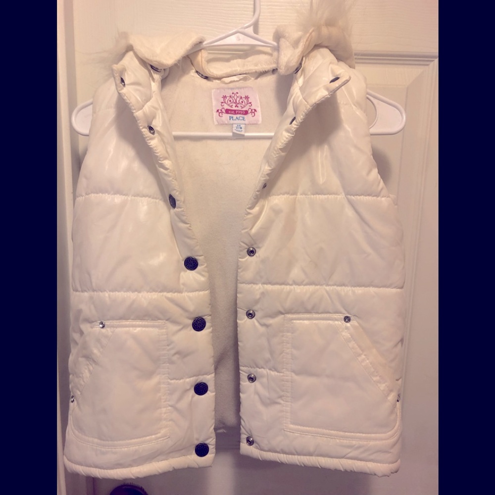 Girls white blazer vest